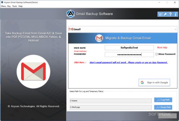 Aryson Gmail Backup Tool download