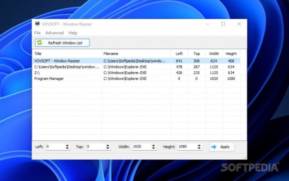 Vovsoft Window Resizer download