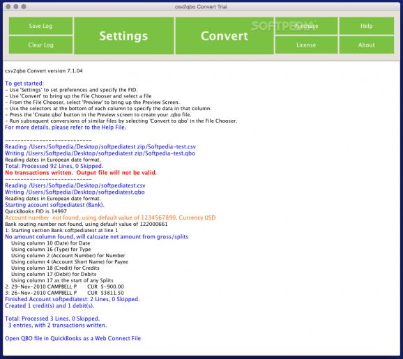 csv2qbo Convert download